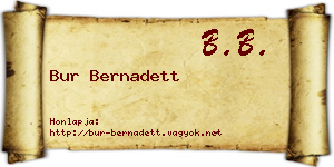 Bur Bernadett névjegykártya