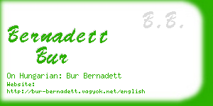 bernadett bur business card